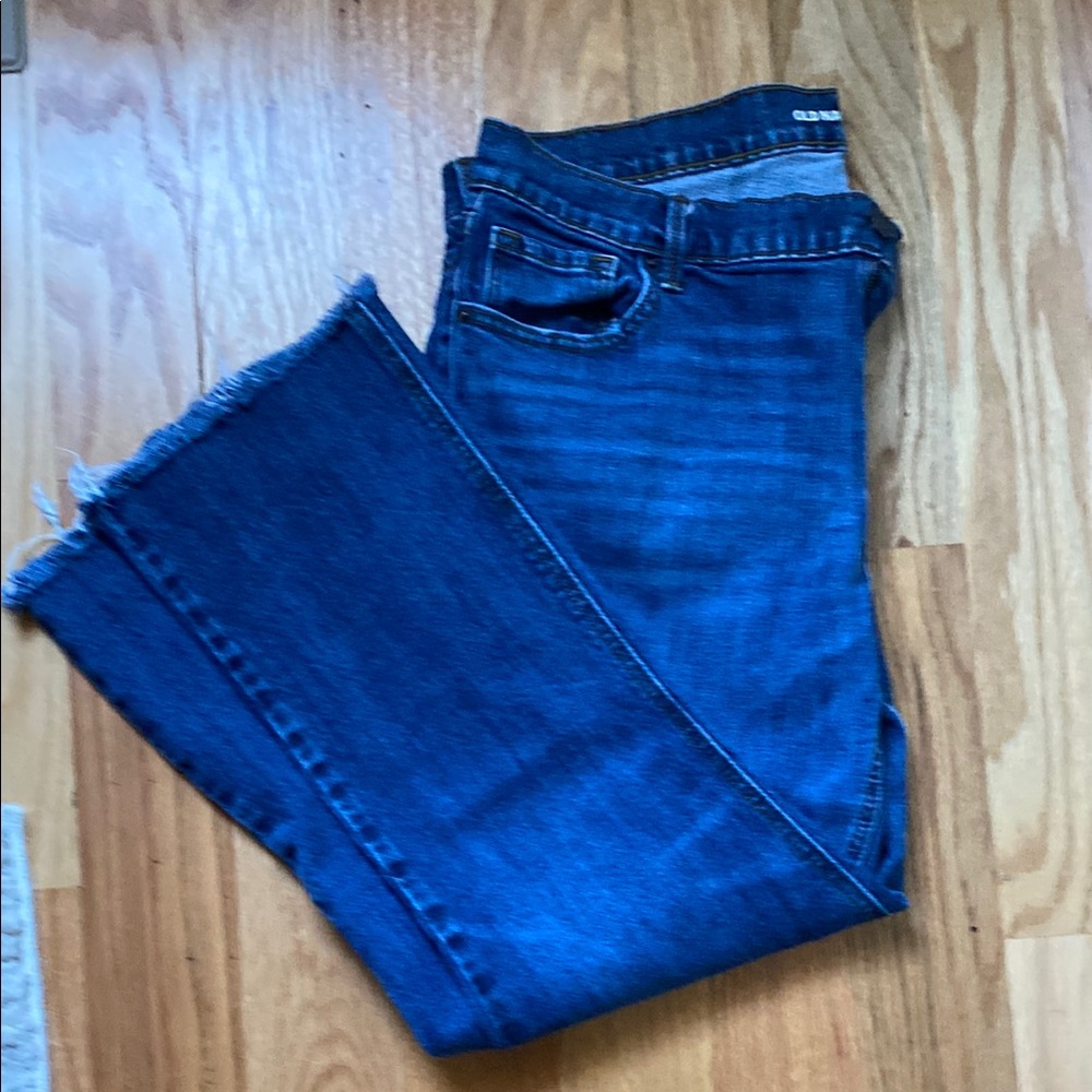 Old navy flare mid rise dark wash